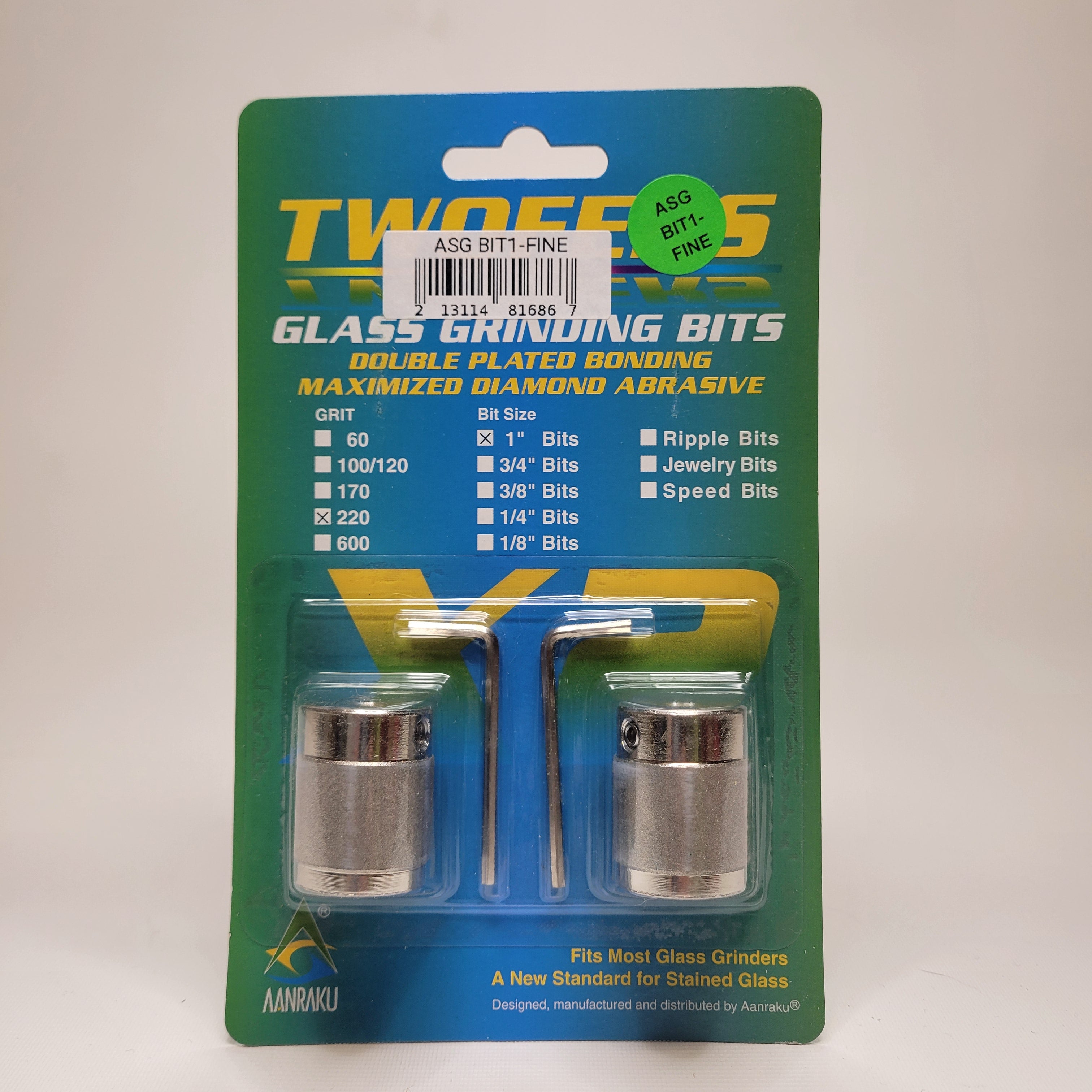 1" Aanraku Twofers Glass Grinding Bits (Ultra Fine 600 Grit)